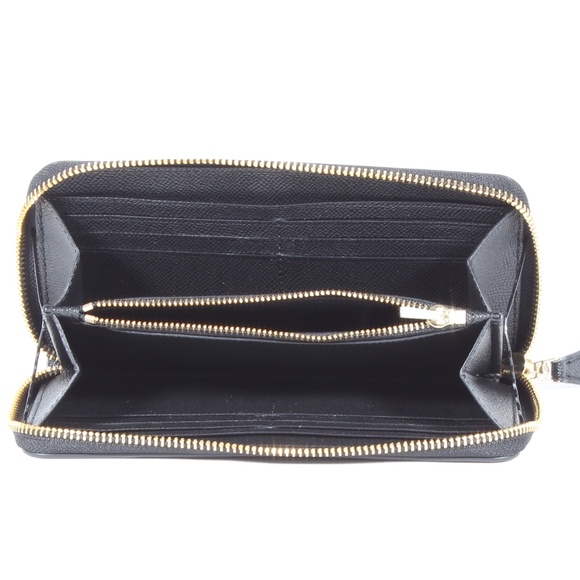 Coach Accordion Zip Black Leather Wallet NWOT NEW - Picture 4 of 5